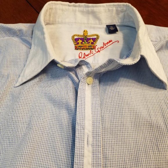 Excellent Robert Graham Men's XL Blue L/S Shirt - Picture 4 of 7